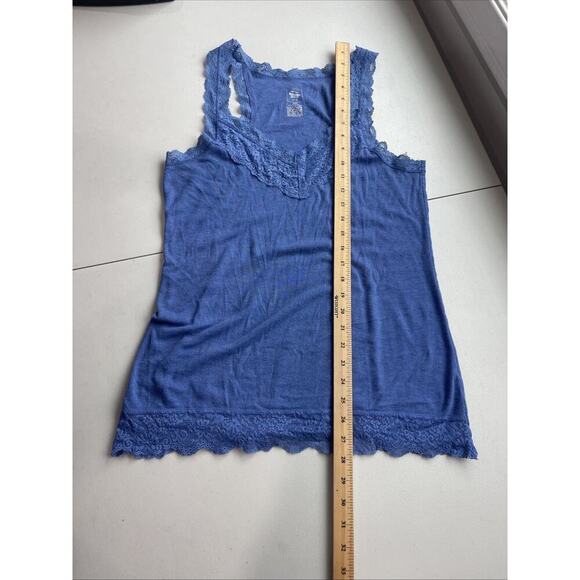 Y2K Mossimo Lace Trim Tank Top SZ XXL Blue Cami Fairy Coquette Gray Babydoll - Picture 6 of 7